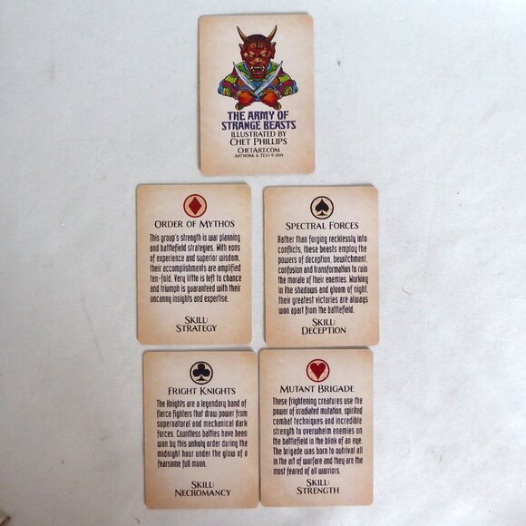 NEW ARMY OF STRANGE BEASTS MONSTERS ODDITY ILLUSTRATION PLAYING CARDS - Picture 3 of 9